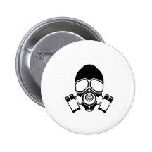 gas mask stencil logo button