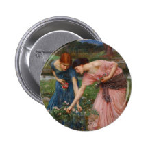 Gather Ye Rosebuds by John W. Waterhouse Pinback Buttons