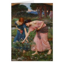 Gather Ye Rosebuds by John W. Waterhouse Greeting Cards