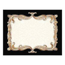 Gatsby Art Deco Nouveau Lace Faux Gold Tulip Personalized Announcement