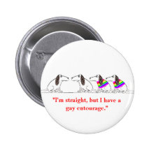 Gay Dog Cartoon #3 Pin
