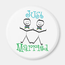 Gay Just Married Favours Fridge Magnets