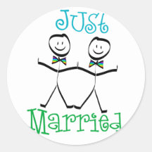 Gay Just Married Favours Stickers