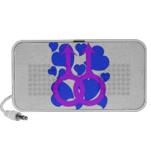 Gay Male Marriage Hearts Mini Speaker