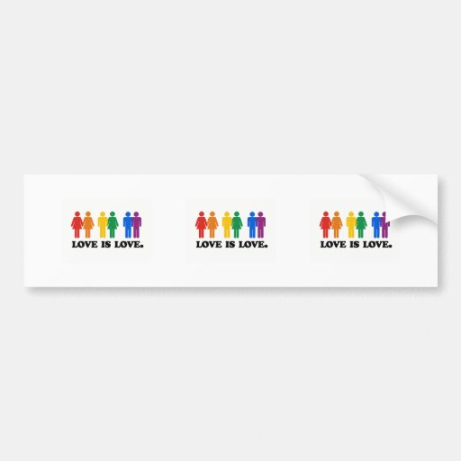 GAY MARRIAGE FLAG BUMPER STICKER