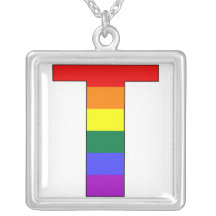 Gay Pride Diversity Rainbow Initial Necklaces