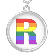 Gay Pride Diversity Rainbow Initial Necklaces