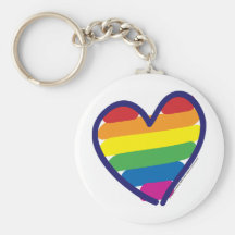 Gay Pride Rainbow Heart Key Chain