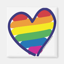 Gay Pride Rainbow Heart Magnets