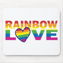Gay Pride Rainbow Love Heart Mouse Pad