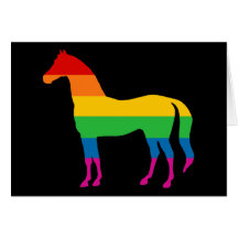 Gay Pride Rainbow Stripe Horse Greeting Cards