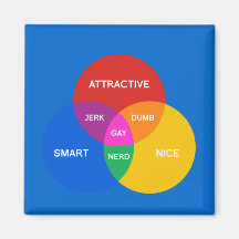 GAY VENN DIAGRAM FRIDGE MAGNETS