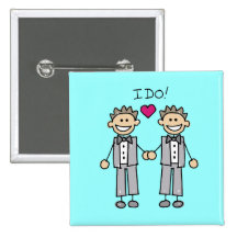 Gay Wedding Favours Pinback Buttons