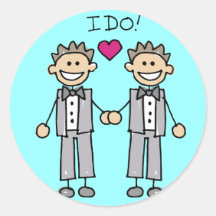 Gay Wedding Favours Round Sticker