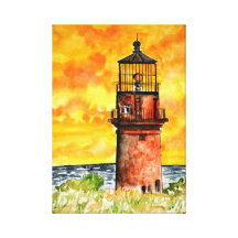 Gayhead lighthouse martha's vineyard stretched canvas prints