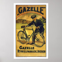 Gazelle Cycles Vintage Bicycle Poster