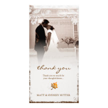 GC | Aged Fall Wedding Thank you Photo Card