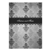 GC | Charcoal Grey Vintage Glam Custom Invitations