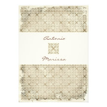 GC | ELEGANT VINTAGE BROWN INVITATION