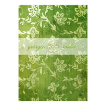 GC | Gorgeous Green Floral Vintage Personalised Invite