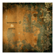 GC | Lusciously Rustic w/flower | Golden Metallic Custom Invitations
