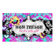 GC | Mon Trésor Turquoise Pink Business Card Templates