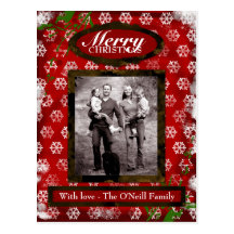 GC | Rustic Christmas Card 4 Add Photo Postcard