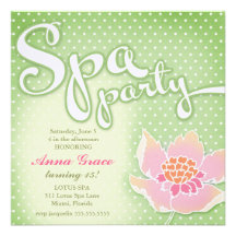 GC Spa Party Lotus Personalized Invite