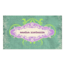 GC | Tantalising TurquoisePurpleLime "Aged" Business Card