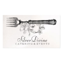 GC Vintage Silver Divine Silverware Business Card Templates