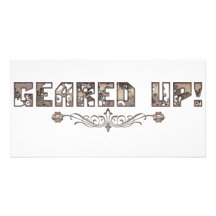Geared up cards custom photo card