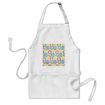 gears01 COLORFUL GEARS PATTERNS YELLOW PURPLE BLUE Apron