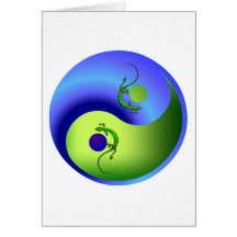 Gecko Yin Yang Greeting Card