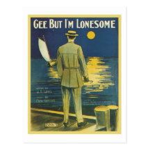 Gee But I'm Lonesome Vintage Songbook Cover Postcards