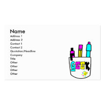 geek cmyk pocket protector design business card template