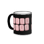 Geek Girl Pink Keyboard mugs