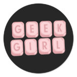 Geek Girl Pink Keyboard stickers