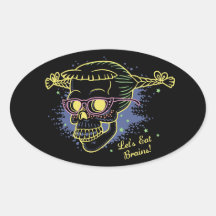 Geek Girl Zombie Skull Sticker