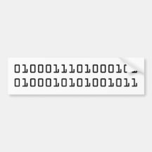 "GEEK" in binary code Bumper Stickers