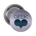 Geek Love (Heart) Button, Dark Blue