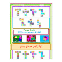 GEEK Street  7 CUBE : Kids Paper Craft Lessons Postcard