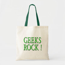 Geeks Rock !  Green Canvas Bags