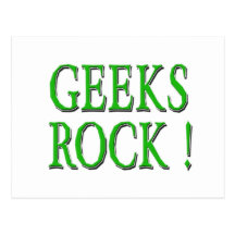Geeks Rock !  Green Post Cards