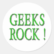 Geeks Rock !  Green Sticker