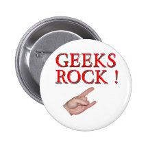 Geeks Rock !  with Hand Button