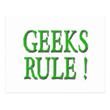 Geeks Rule !  Green Post Card