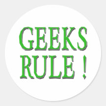 Geeks Rule !  Green Sticker