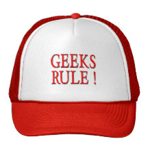 Geeks Rule !  Red Mesh Hat