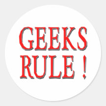 Geeks Rule !  Red Sticker