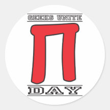 Geeks Unite Pi Day Stickers